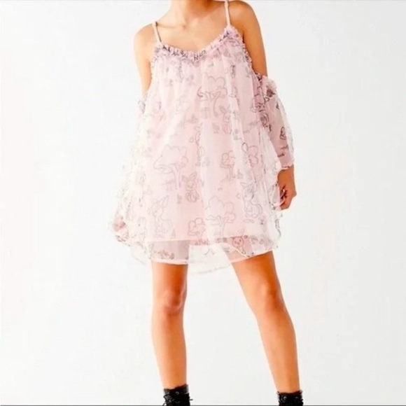 Urban Outfitters Nicopanda Pink Mesh Mini Bunny Tavi Dress size Medim NWT - Picture 5 of 13